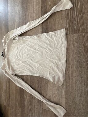 Fashion Nova Cream Long Sleeve Knit Top
